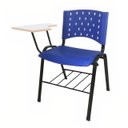 Ver imagem 3 de KIT 10 Cadeiras Universitárias com Prancheta e Porta Livros - Cor Azul - REAPLAST - 32026
