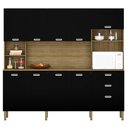 Ver imagem 1 de Armário de Cozinha Compacta 222cm Intensa K02 Freijó/Nero - Mpozenato