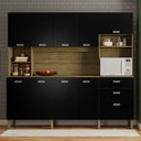 Ver imagem 2 de Armário de Cozinha Compacta 222cm Intensa K02 Freijó/Nero - Mpozenato