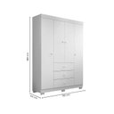 Ver imagem 3 de Guarda-Roupa Infantil 100% MDF 4 Portas e 3 Gavetas Duda