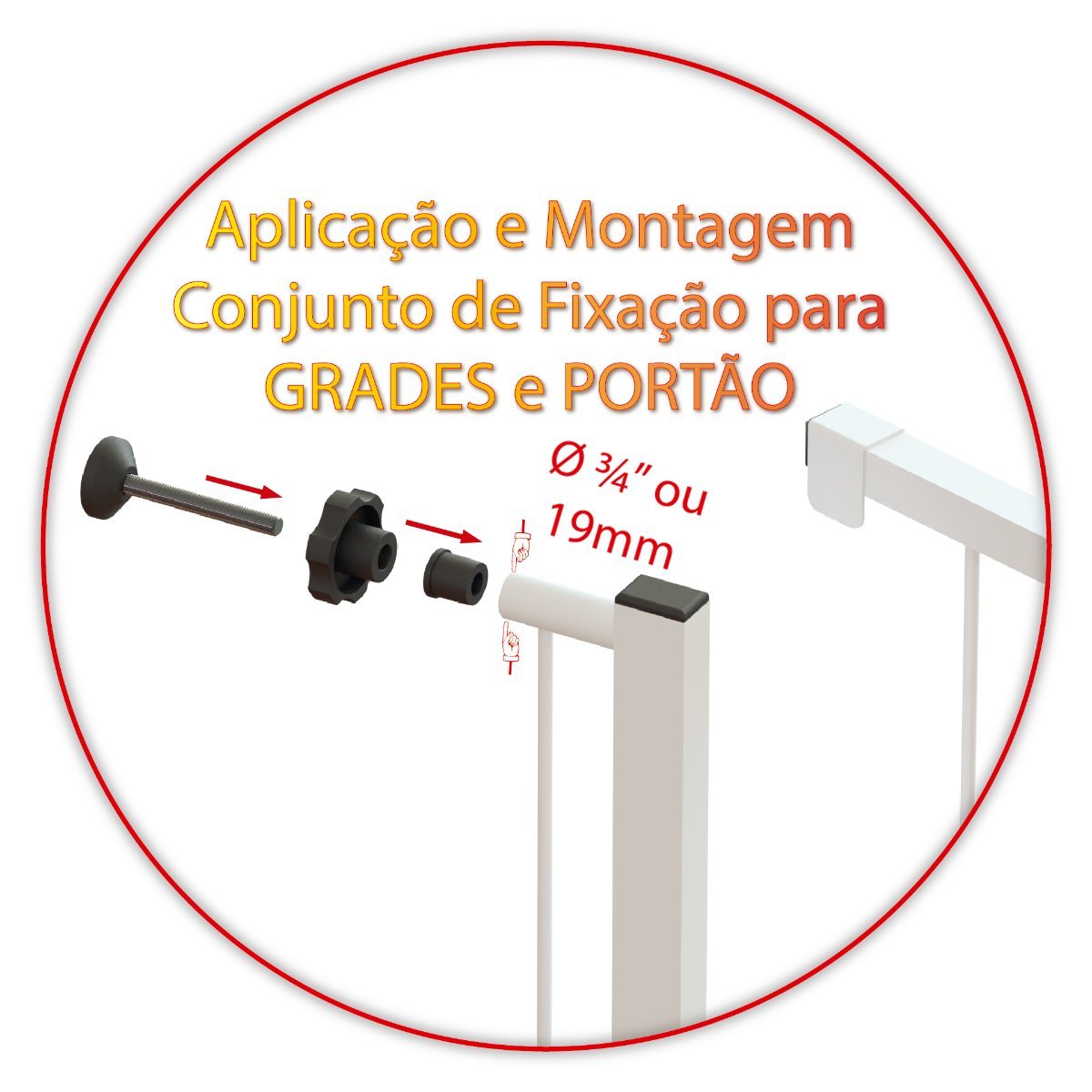 GRADE PORTÃO PET BEBÊ DIVISOR AMBIENTE 103 a 108 CM BRANCO - 10