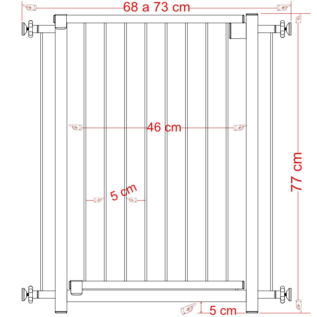 GRADE PORTÃO PET BEBÊ DIVISOR AMBIENTE 103 a 108 CM BRANCO - 2