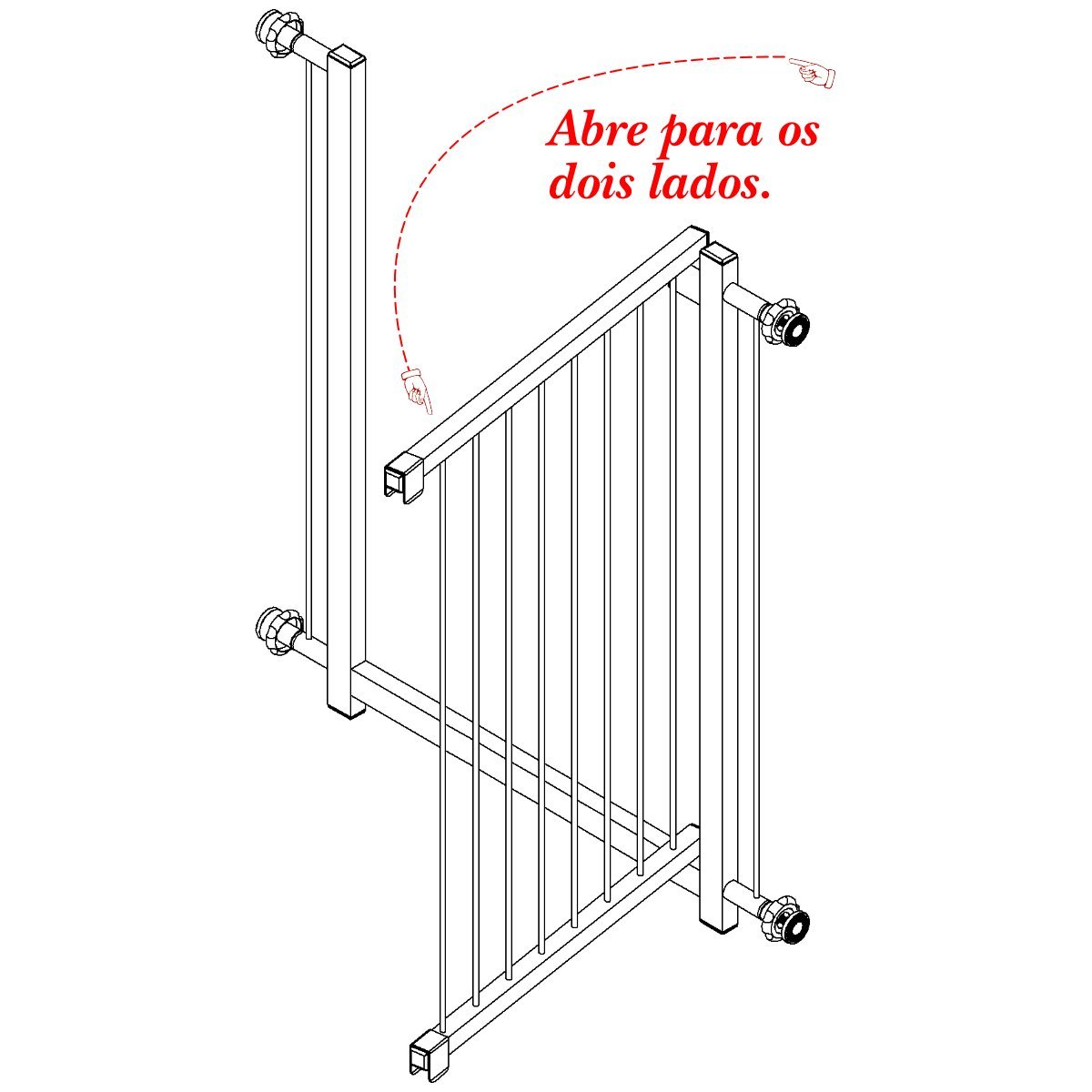 GRADE PORTÃO PET BEBÊ DIVISOR AMBIENTE 103 a 108 CM BRANCO - 3