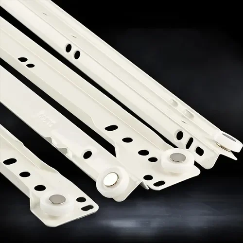 Kit C/ 2 Corrediças Metálicas Bigfer 350 Mm Epóxi Branca + 16 Pf Mad C.Ch. 4,0 X 12 - 12