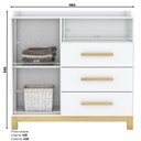 Ver imagem 2 de Cômoda Infantil 3 Gavetas 1 Porta Estrela Cadente Henn