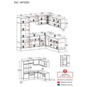 Ver imagem 5 de Armário de Cozinha Completa de Canto com Rodapé Veneza Multimóveis MP2080.898 Preto/Branco