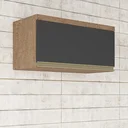 Ver imagem 1 de Armário Aéreo de Cozinha 80cm com 1 Porta Basculante 100% MDF Madri Cinza/Castanho/Chumbo
