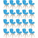 Ver imagem 1 de Kit 20 Cadeiras de Jantar Charles Eames Slim Wood Estofada - Azul
