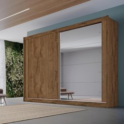 Guarda Roupa Casal 100% MDF Móveis Europa Creta 2 Portas de Correr Com Espelho - 3