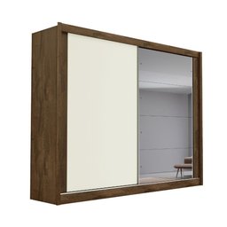 Guarda Roupa Casal 100% MDF Móveis Europa Creta 2 Portas de Correr Com Espelho - 2