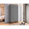 Sapateira Organizadora 3 Portas 1 Gaveta Italia Cinza com Nature - Rede Móveis - 2