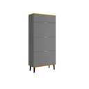 Ver imagem 3 de Sapateira Organizadora 3 Portas 1 Gaveta Italia Cinza com Nature - Rede Móveis