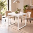 Ver imagem 3 de Mesa de Jantar Reforçada Industrial 70x90cm Tampo Branco Pés Branco