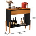 Ver imagem 4 de Aparador Buffet Libano com Gaveta em Mdf 2 Prateleiras Cores:preto/nature