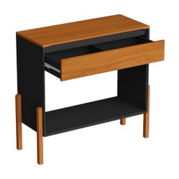Aparador Buffet Libano com Gaveta em Mdf 2 Prateleiras Cores:preto/nature - 3