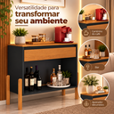 Ver imagem 4 de Aparador Cantinho do Café 90cm com Gaveta e Prateleira Líbano Preto com Nature