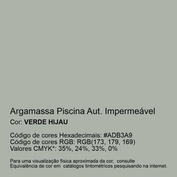 Argamassa Piscina Aut. Impermeável Cor Verde Hijau 1kg - 6