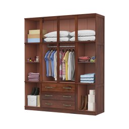 Guarda Roupa Casal com Espelho 10 Portas 3 Gavetas Paris - 4