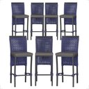 Ver imagem 1 de 7 Banquetas em Alumínio Roma Preta Corda Náutica Tecido 11