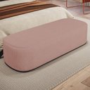 Ver imagem 2 de Kit 02 Puffs Decorativos Orgânicos para Living Quarto 160cm Doha W01 Linho Rosê - Lyam Decor