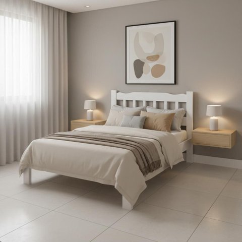 Cama Casal Pérola Madeira Maciça Resistente Repleta