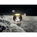 Ver imagem 2 de Luminária Abajur Globo São Jorge Led Usb Enfeite Decorativo Esfera de Vidro 3d Base de Madeira