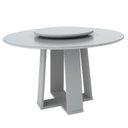 Ver imagem 1 de Mesa de Jantar Redonda Isabela 1,35m com Tampo Giratório Off White/off White/off White - New Ceval