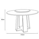 Ver imagem 3 de Mesa de Jantar Redonda Isabela 1,35m com Tampo Giratório Off White/off White/off White - New Ceval