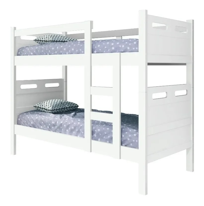 Beliche Bicama Solteiro Jaspe Vira Duas Camas Mdf:branco - 2