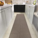 Ver imagem 1 de Tapete de Cozinha Antiderrapante 45x200 Passadeira Grande Algodão Decoração Rústica Bege Marrom