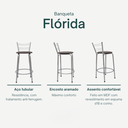 Ver imagem 3 de Kit 4 Banquetas para Balcão Flórida Prata 60cm Cozinha Gourmet Bistrô Bancada Piscina Área de Lazer