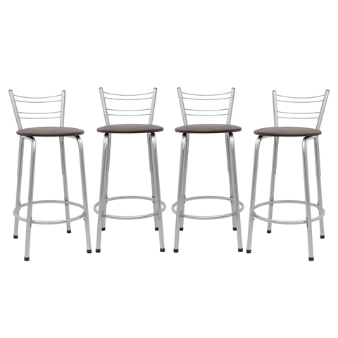 Kit 4 Banquetas para Balcão Flórida Prata 60cm Cozinha Gourmet Bistrô Bancada Piscina Área de Lazer