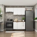 Ver imagem 1 de Cozinha Completa Modulada 100% MDF 4 Peças Iluminata Branco/Ébano Fosco