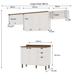 Cozinha Completa 100% Mdf 4 Peças Iluminata - 3