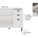Ver imagem 5 de Cozinha Completa Modulada 100% MDF 4 Peças Iluminata Branco/Ébano Fosco