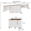 Ver imagem 3 de Cozinha Completa Modulada 100% MDF 4 Peças Iluminata Branco/Ébano Fosco