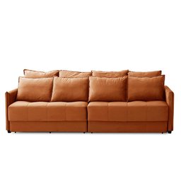 Sofá Cama Retrátil e Reclinável 2,10m com Molas Carol Veludo Terracota Adonai Estofados - 5