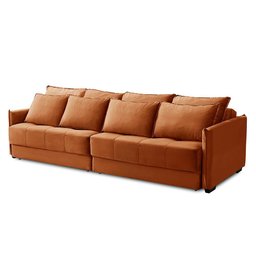 Sofá Cama Retrátil e Reclinável 2,10m com Molas Carol Veludo Terracota Adonai Estofados - 4