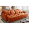 Sofá Cama Retrátil e Reclinável 2,10m com Molas Carol Veludo Terracota Adonai Estofados - 1