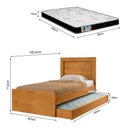 Ver imagem 4 de Bicama Luara Bibox Solteiro com Cama Auxiliar com Colchões D20 para Casa e Apartamento - Nature
