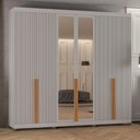 Ver imagem 3 de Guarda-roupas Casal 6 Portas com Espelhos Multimóveis Cr35242 Cinza/nature