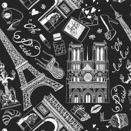 Papel de Parede Adesivo Preto e Desenhos Paris Branco Autocolante - 3