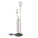 Ver imagem 1 de Abajur Coluna Newton 3 Globos Esfera de Vidro Branco - Cobre - 3106-10-br