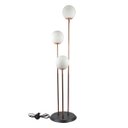 Ver imagem 3 de Abajur Coluna Newton 3 Globos Esfera de Vidro Branco - Cobre - 3106-10-br