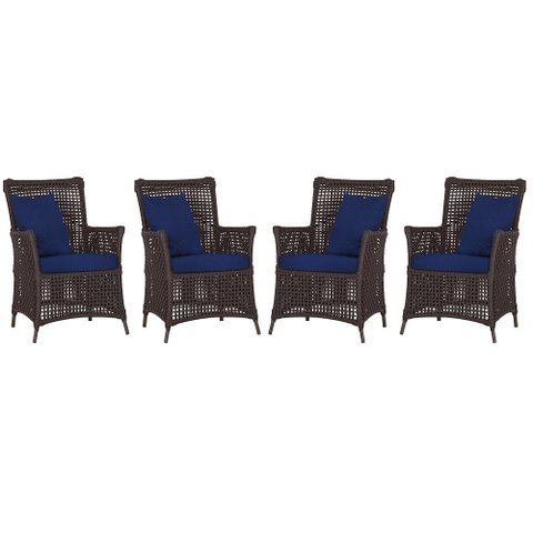 4 Poltronas Igapó Alumínio Micro Pintura Marrom Corda Náutica Estofado 10