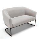 Ver imagem 6 de Sofá Namoradeira e 2 Poltronas Base Industrial Preto Stella Veludo D03 - D'Rossi Cor Cinza
