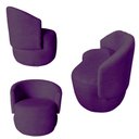 Ver imagem 2 de Kit Namoradeira + 2 Poltronas Decorativa Beatriz Orgânica Veludo Roxo