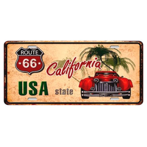 Placa de Carro Decor em Madeira State Route - Califórnia - USA