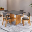 Ver imagem 1 de Mesa de Jantar 4 Lugares Monroe Mel/cinza - Viero Móveis