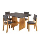 Ver imagem 2 de Mesa de Jantar 4 Lugares Monroe Mel/cinza - Viero Móveis